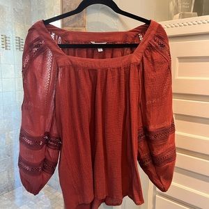 Express L Rust colored blouse